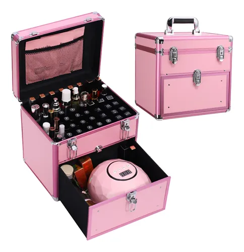 comprar Maleta De Manicurista Profesional Multiuso Gran Espacio Color Rosa