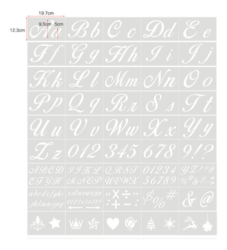 Youpin 45 Plantillas Reutilizables De Letras Y Números Para