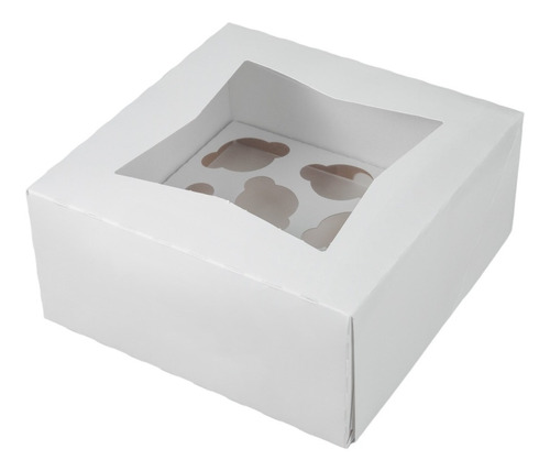 Caja Blanca Con Visor Para 12 Minimuffin 23x23 Cm (12 Und)
