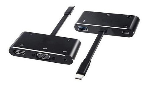 Adaptador Tipo C A Pd+hd(4k)+vga+usb 3.0 5 En 1