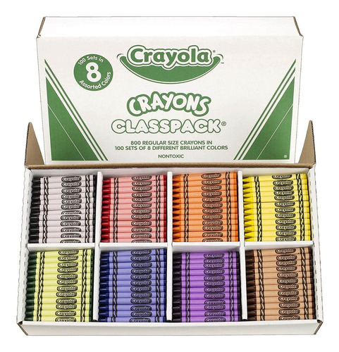 Crayones De Colores Crayola X800 Unidades 8 Colores