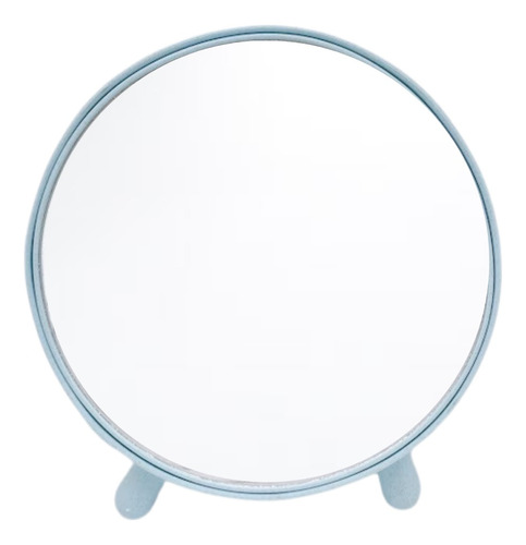 Espelho Circular De Vidro Portátil Com Porta Objetos