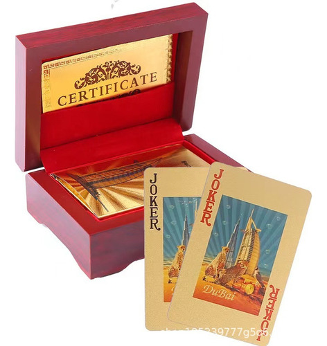 Hh Baraja De Cartas De Póquer De Lujo De Oro De 24 Quilates