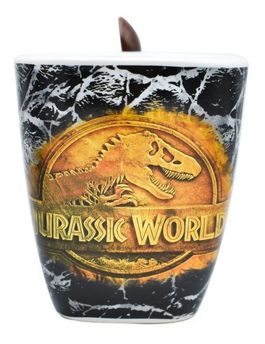 Taza Cuchara Ceramica Jurassic World / Park Dinosaurio 440ml