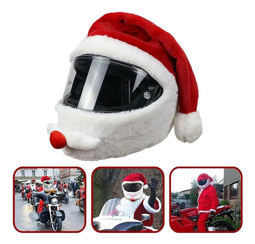 Funda Para Casco Papá Noel Sombrero Navidad Para Casco Moto