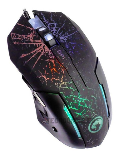 Mouse Gamer Marvo M207 6 Teclas Luz Led Usb 3200 Dpi