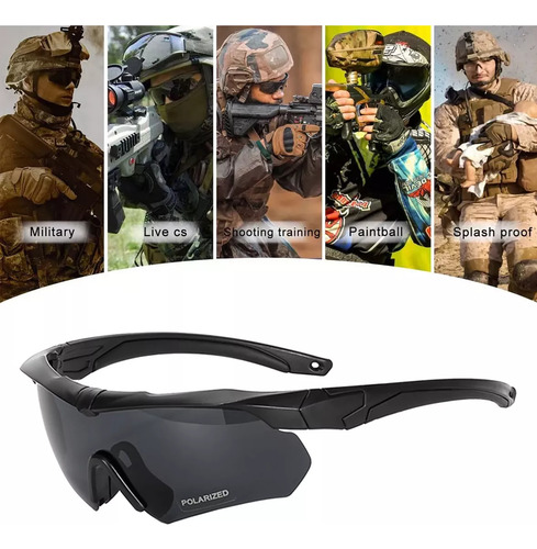 Lentes Tácticas Militares Airsoft Tiro Micas Intercambiables