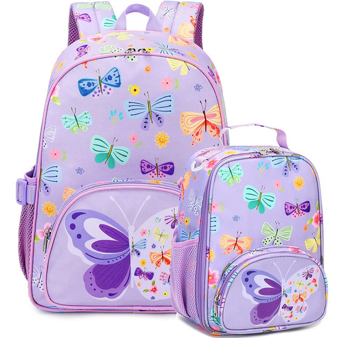 Mochila Para Ninos Ninas Mariposa Preescolar Juego De Moc...