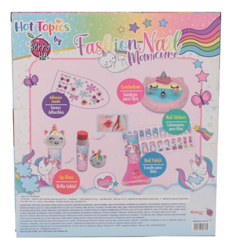 Super Set De Cosméticos + Manicure Unicorns & Rainbows