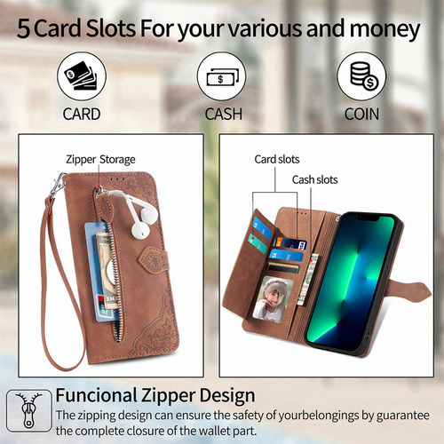 Funda De Piel Etfast Wallet For Teléfono Sharp