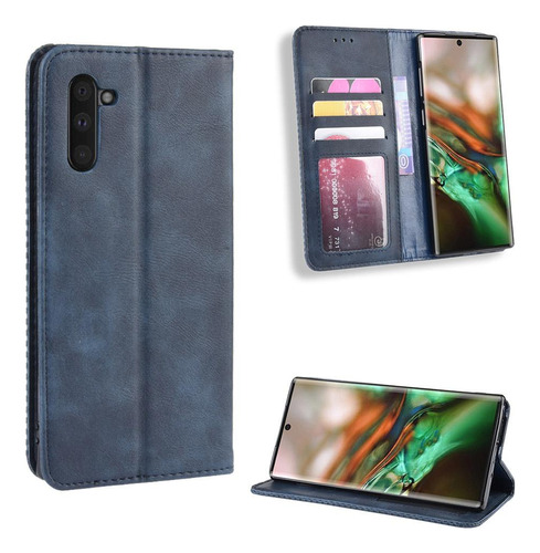 Funda Para Samsung Galaxy Note 10 Cartera Cuero Pu Magnética