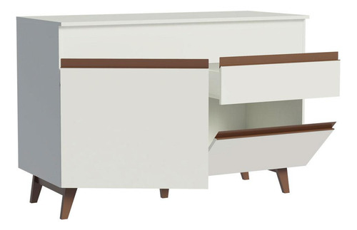Gabinete Bajo Bufetera Madesa Reims 120cm Con Encimera Bb Color Blanco