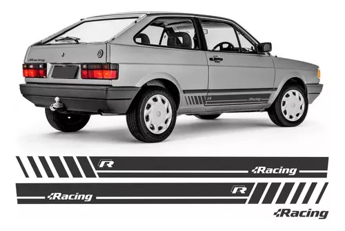 Kit 3 Adesivos Faixa Lateral Vw Gol Quadrado Racing