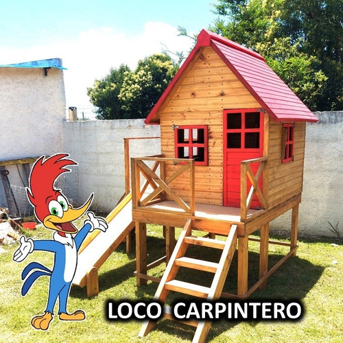 Imagen 2 de 7 de Casita Alta De Madera Infantil Día Del Niño Navidad Reyes
