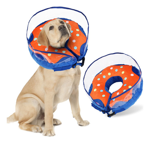 Cono Inflable Para Perros Medianos, Grandes Y Pequeños, Con