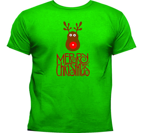 Camisetas Navideñas Reno Merry Christmas Adultos Y  Niños 