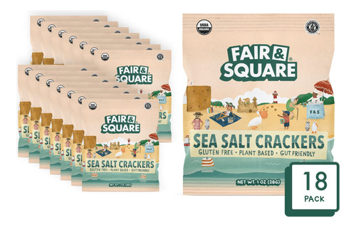 Fair & Square Galletas De Sal Marina | Paquetes De Aperitivo