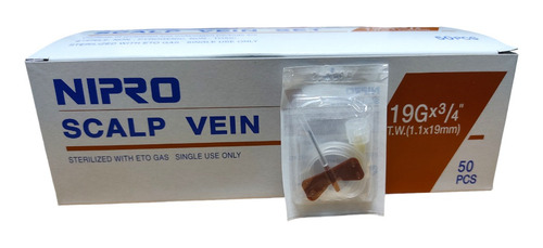 Mariposa (scalp Vein) Nipro 19g X 3/4 Caja 50 Un V/a