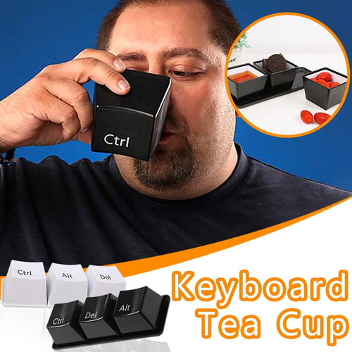 Juego De Tazas De Té 4z 3 Piezas Tecla De Teclado Ctrl-alt M