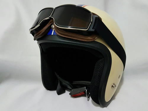 Óculos Moto Aviador Capacete Aberto Café Racer Marrom Fumê