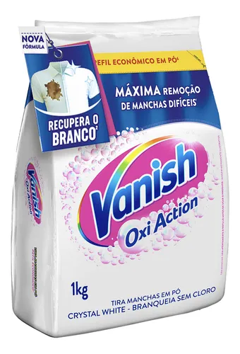 Tira Manchas Vanish em Pó Crystal White Oxi Action para Roupas Br...