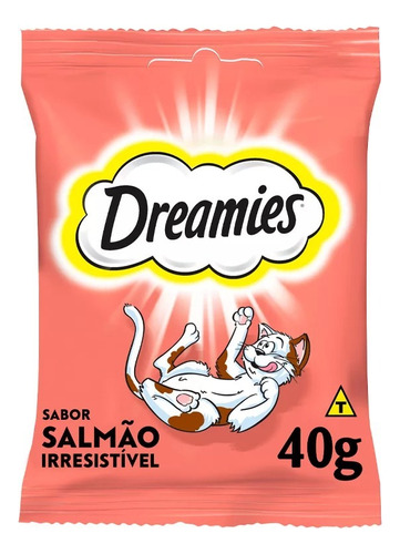 Petisco Dreamies Para Gatos Adultos Sabor Salmão Pacote 40 G