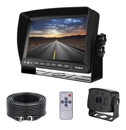 Camara Seguridad Kit Monitor Vision Trasera Bus Hd 175 Agua