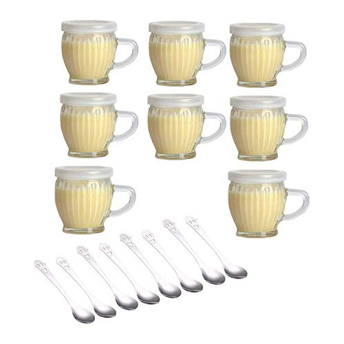8 Pack Of 4 Oz Wide Mouth Crystal Jelly Cup With Handle...