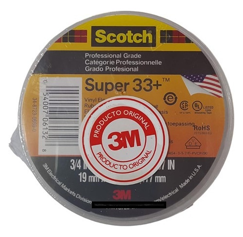 Cinta Aislante 3m Scotch Super 33+ Vinilo 20.1m 19mm 1 Pack