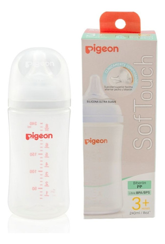 Mamadera Pigeon 3rd Gen Softouch Boca Ancha Pp 240ml