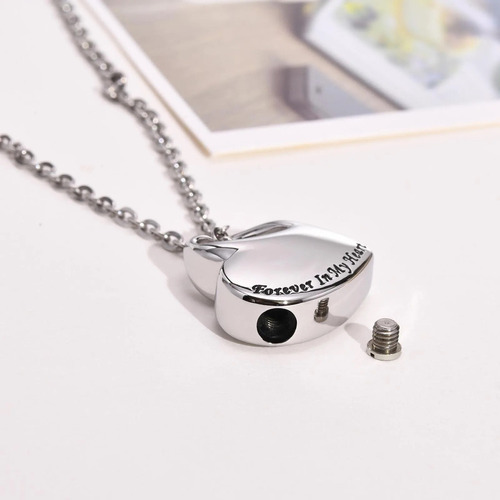V Collar Para Cenizas En Forma De Corazón Con Frase Urna