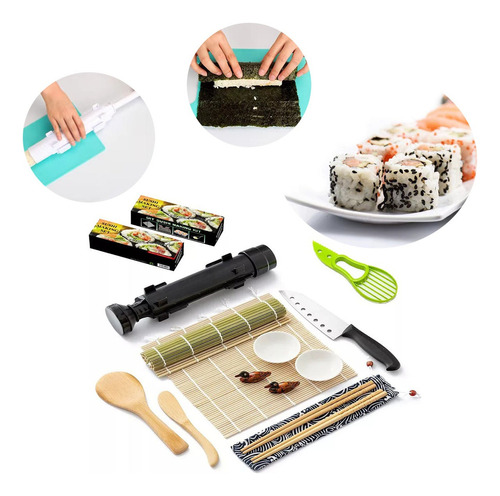 Set De 14 Piezas Onigiri Molde Para Sushi, Cocina Japonesa