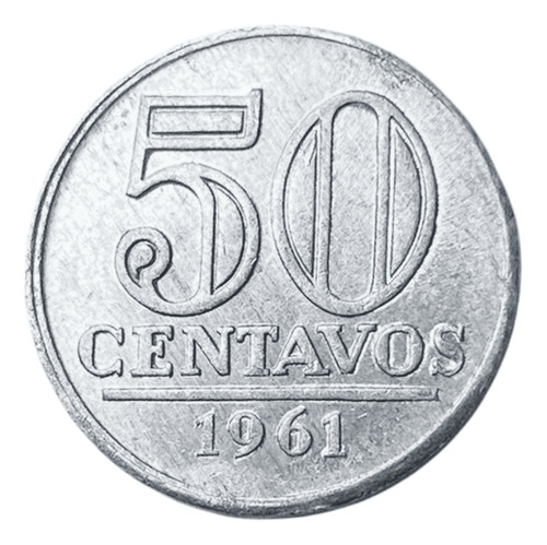 Moeda Antiga Do Brasil - 50 Centavos Alumínio De 1961