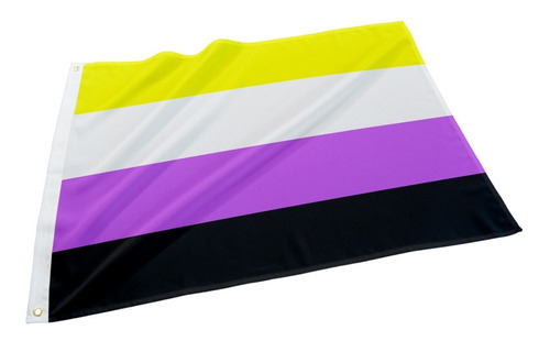 Bandeira Não Binário 1,50x0,90mt Lgbt Gay - Tamanho Grande