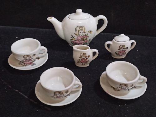 Antiguo Adorno Juego De Té De Porcelana Miniaturas Japan 