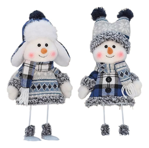 (2pcs) Lindo Muñeco De Nieve De Esquí, Decoración De Navidad