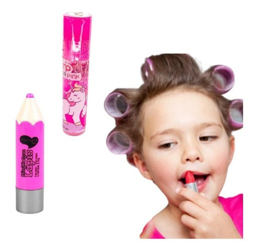 Imagem 5 de 5 de Kit Maquiagem Infantil Antialérgica Bolsa Unicórnio Lindo