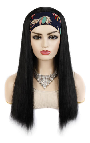 Peluca Con Diadema Para Mujer, Diadema Larga Y Recta
