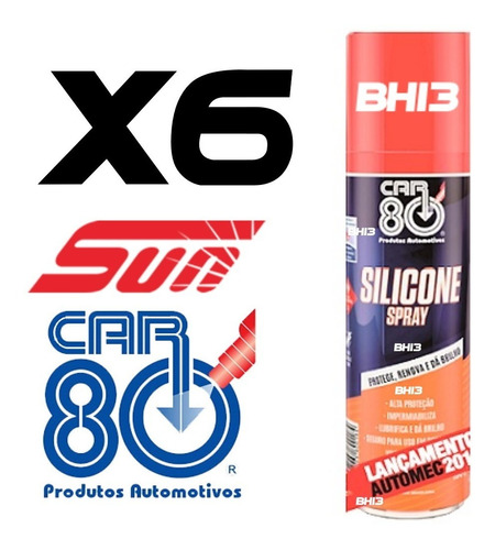 Silicone Spray 300ml Car80 Kit Com 6 Latas