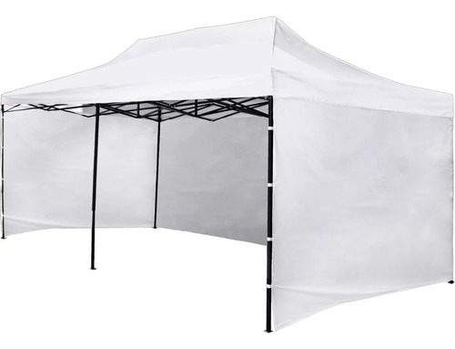 Toldo Carpa Plegable 6x3 Metros Retractil C/paredes Cortinas Color Blanco