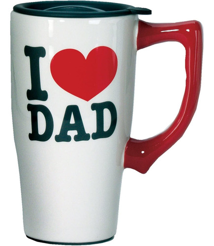 Spoontiques I Love Dad Taza De Viaje, Color Blanco