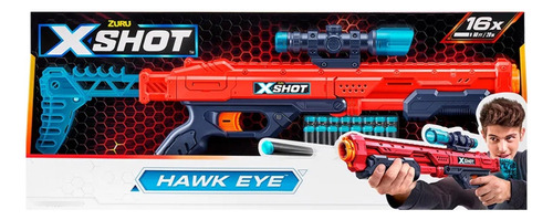 Rifle Zuru X-shot Con Mira Hawk Eye + 16 Dardos 