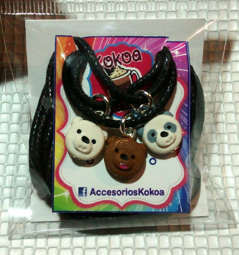 Collares Osos-escandalosos Mini Fanmade We Bare Bear Arcilla Escandalosos
