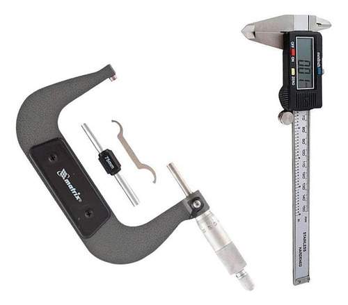 Kit Paquímetro Digital + Micrômetro Externo Analógico Mtx