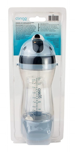 Imagem 6 de 6 de Garrafa Com Porta Biscoito Azul Marinho 240ml - Clingo