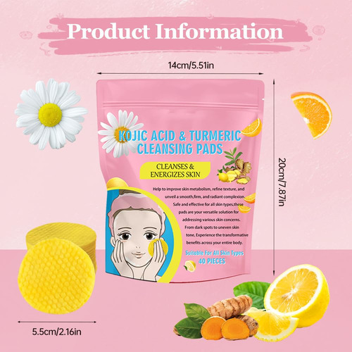 Pads De Limpieza Con Cúrcuma, Toallas Desmaquillantes
