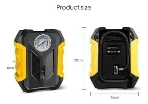 Compresor Aire Carro 12v Inflador Llanta Neumáticos Portátil