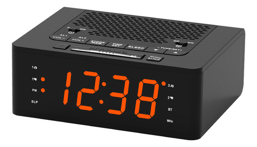 Reloj Despertador Digital Radio Fm Led Con Bocina Bluetooth 12h/24h Decor Hogar