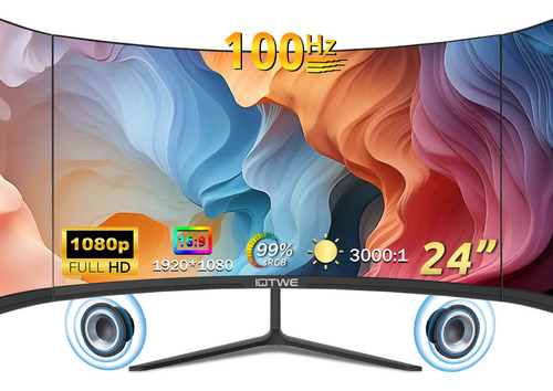 Monitor Gamer Curvo Pc Hdmi 2.0 LED 100 Hz 24 pulgadas FHD 6 W Bocinas Iotwe XSQXK1