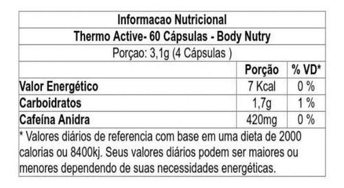 Thermo Active - 60 Cápsulas - Body Nutry